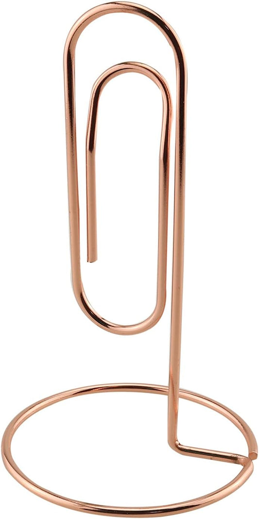 1PC Office Study Note Holder Desk Paper Clip Memo Holder Paper Clip Memo Organizer (Rose Gold)