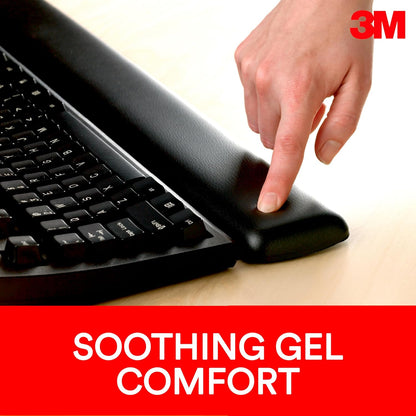 ™ Compact Gel Wrist Rest for Keyboards, Soothing Gel Comfort, Product Protection, 18" Wide, Black