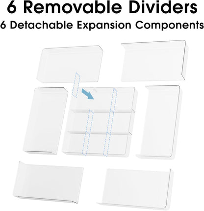 Expandable Makeup Drawer Organizer, Clear Silverware Drawer Organizer Tray.