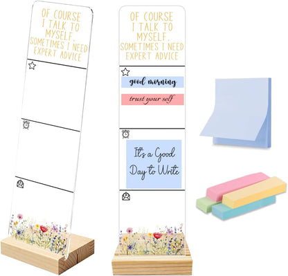 Note to Self Motivational Decor Sticky Note Holder, Mental Health Monitor Memo Board Decorations for School Counseling Office Therapy Desktop Art Decoration School Counselor, Therapist Office Gifts