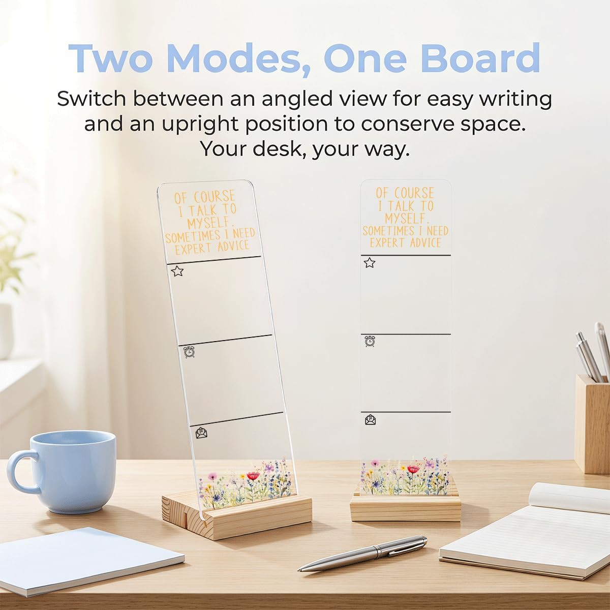 Note to Self Motivational Decor Sticky Note Holder, Mental Health Monitor Memo Board Decorations for School Counseling Office Therapy Desktop Art Decoration School Counselor, Therapist Office Gifts