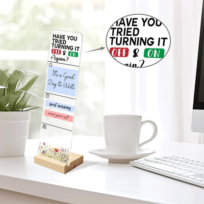 Note to Self Motivational Decor Sticky Note Holder, Mental Health Monitor Memo Board Decorations for School Counseling Office Therapy Desktop Art Decoration School Counselor, Therapist Office Gifts