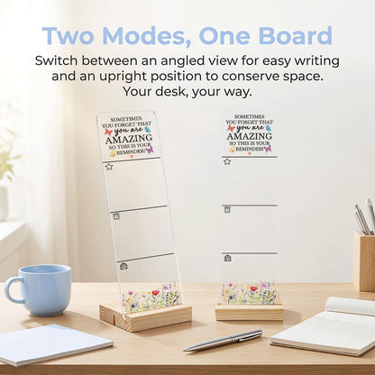 Note to Self Motivational Decor Sticky Note Holder, Mental Health Monitor Memo Board Decorations for School Counseling Office Therapy Desktop Art Decoration School Counselor, Therapist Office Gifts