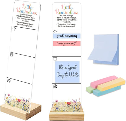 Note to Self Motivational Decor Sticky Note Holder, Mental Health Monitor Memo Board Decorations for School Counseling Office Therapy Desktop Art Decoration School Counselor, Therapist Office Gifts