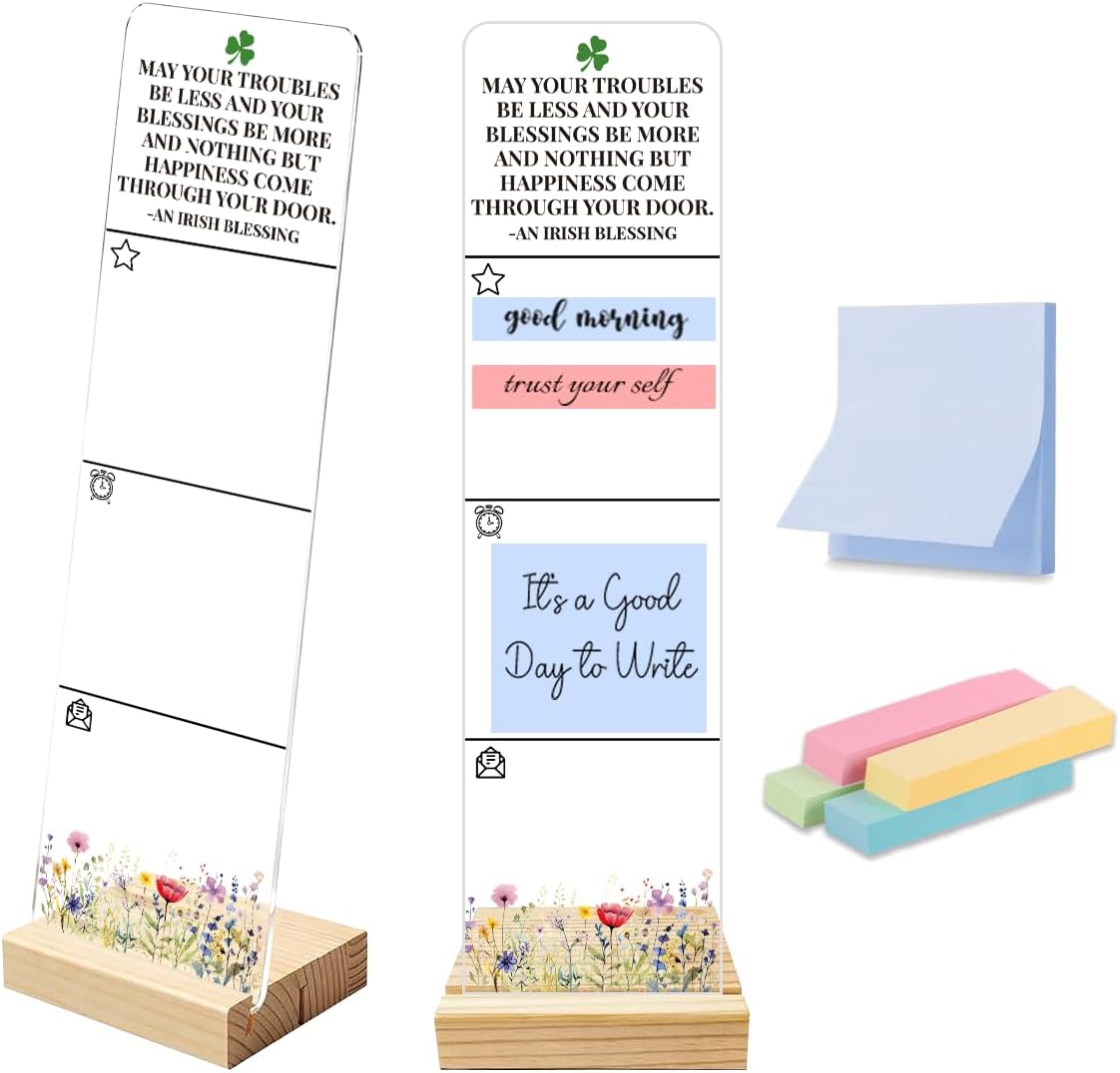 Note to Self Motivational Decor Sticky Note Holder, Mental Health Monitor Memo Board Decorations for School Counseling Office Therapy Desktop Art Decoration School Counselor, Therapist Office Gifts