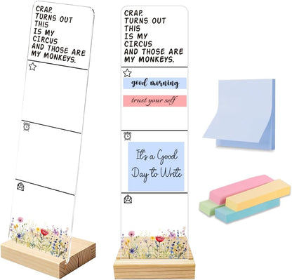 Note to Self Motivational Decor Sticky Note Holder, Mental Health Monitor Memo Board Decorations for School Counseling Office Therapy Desktop Art Decoration School Counselor, Therapist Office Gifts