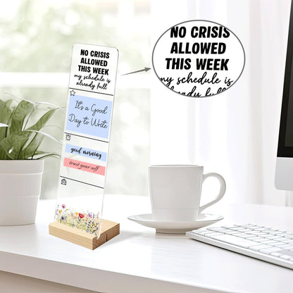Note to Self Motivational Decor Sticky Note Holder, Mental Health Monitor Memo Board Decorations for School Counseling Office Therapy Desktop Art Decoration School Counselor, Therapist Office Gifts
