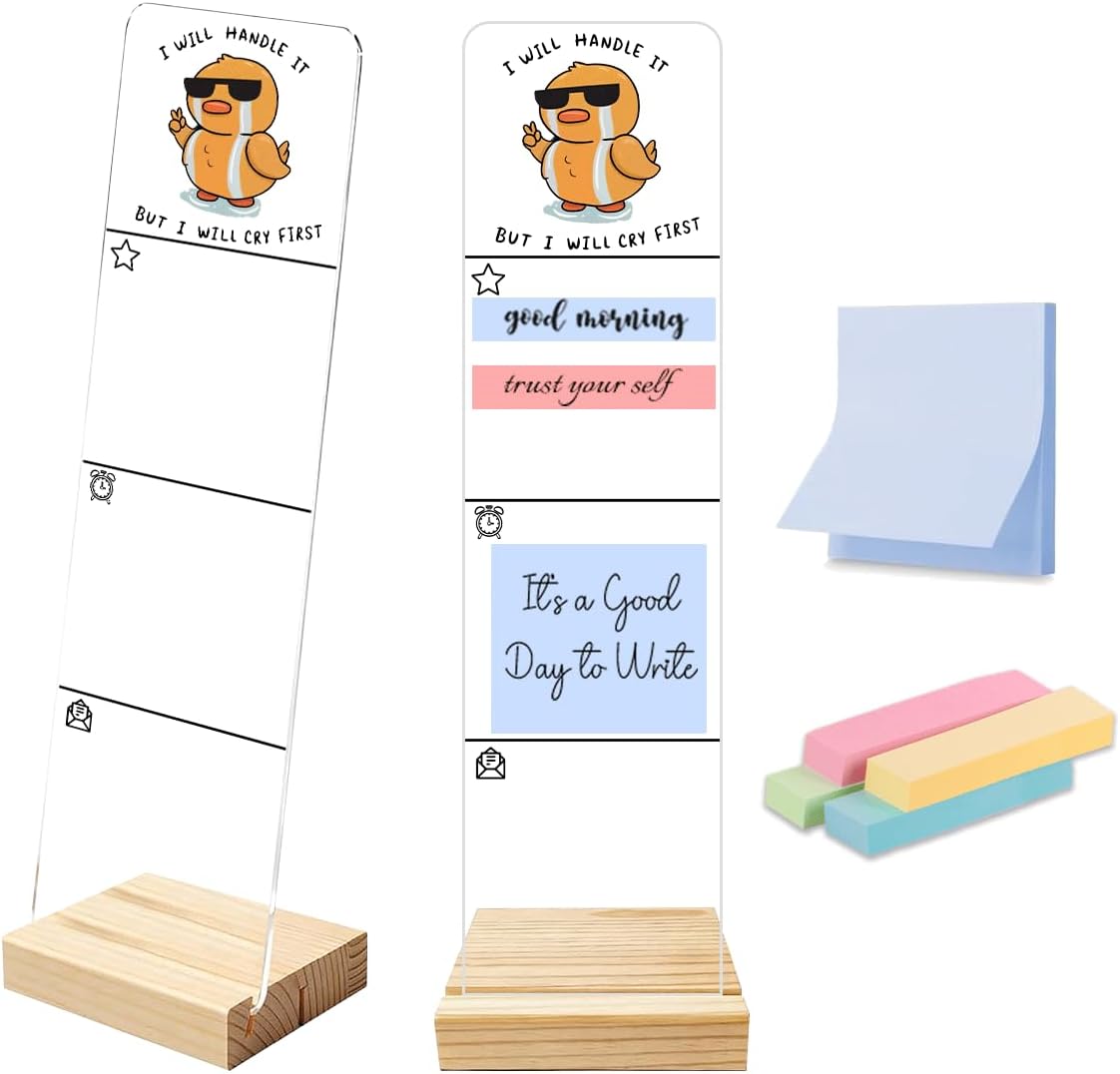 Note to Self Motivational Decor Sticky Note Holder, Mental Health Monitor Memo Board Decorations for School Counseling Office Therapy Desktop Art Decoration School Counselor, Therapist Office Gifts