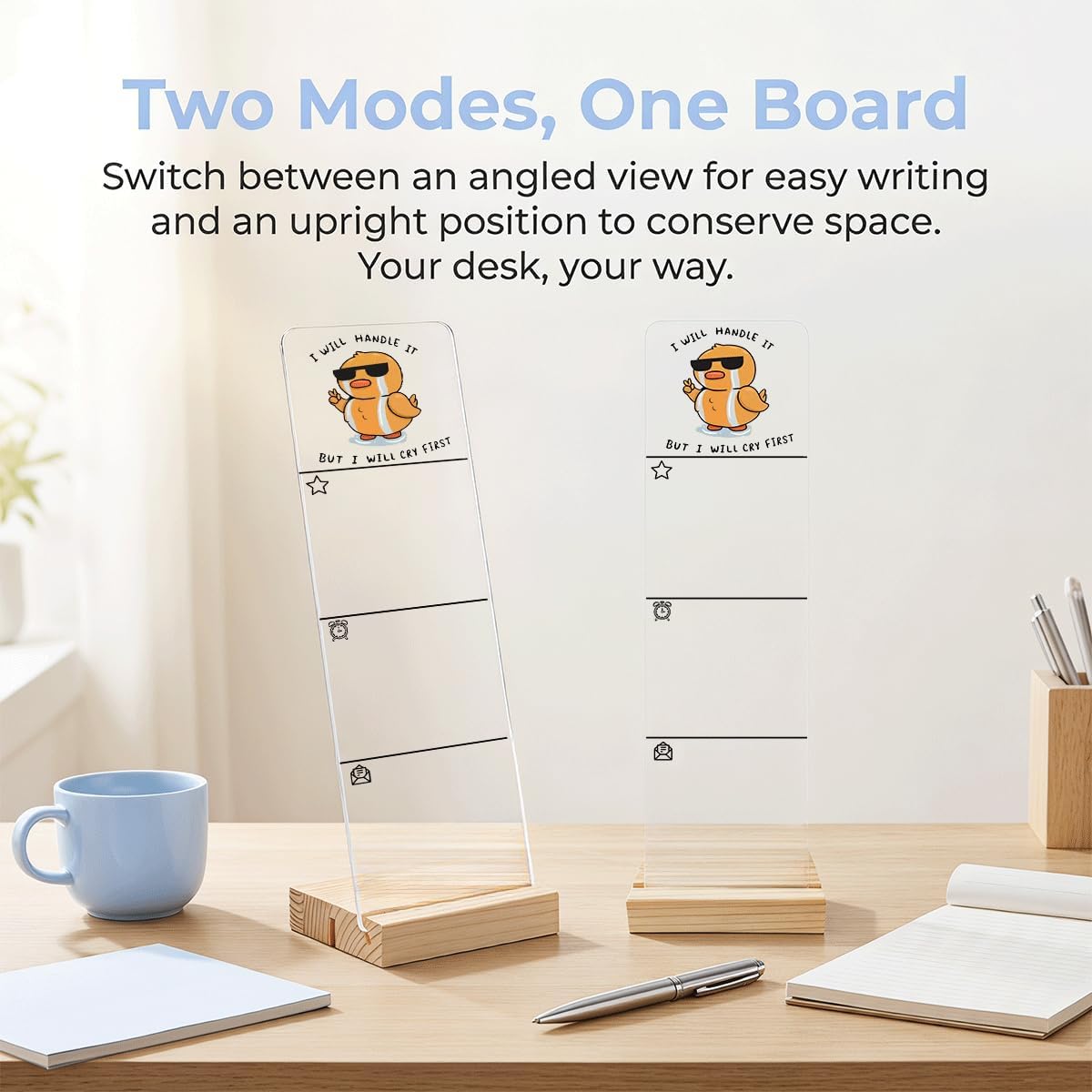 Note to Self Motivational Decor Sticky Note Holder, Mental Health Monitor Memo Board Decorations for School Counseling Office Therapy Desktop Art Decoration School Counselor, Therapist Office Gifts