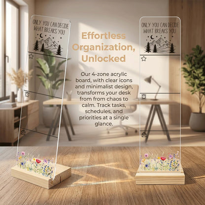 Note to Self Motivational Decor Sticky Note Holder, Mental Health Monitor Memo Board Decorations for School Counseling Office Therapy Desktop Art Decoration School Counselor, Therapist Office Gifts