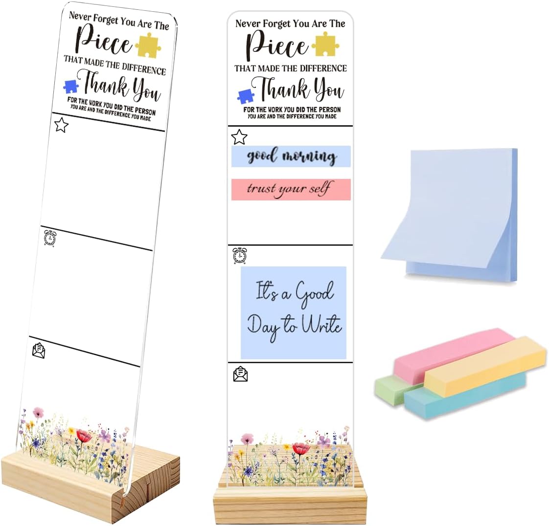 Note to Self Motivational Decor Sticky Note Holder, Mental Health Monitor Memo Board Decorations for School Counseling Office Therapy Desktop Art Decoration School Counselor, Therapist Office Gifts