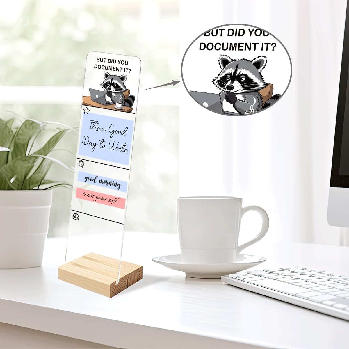 Note to Self Motivational Decor Sticky Note Holder, Mental Health Monitor Memo Board Decorations for School Counseling Office Therapy Desktop Art Decoration School Counselor, Therapist Office Gifts