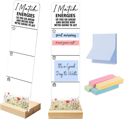 Note to Self Motivational Decor Sticky Note Holder, Mental Health Monitor Memo Board Decorations for School Counseling Office Therapy Desktop Art Decoration School Counselor, Therapist Office Gifts
