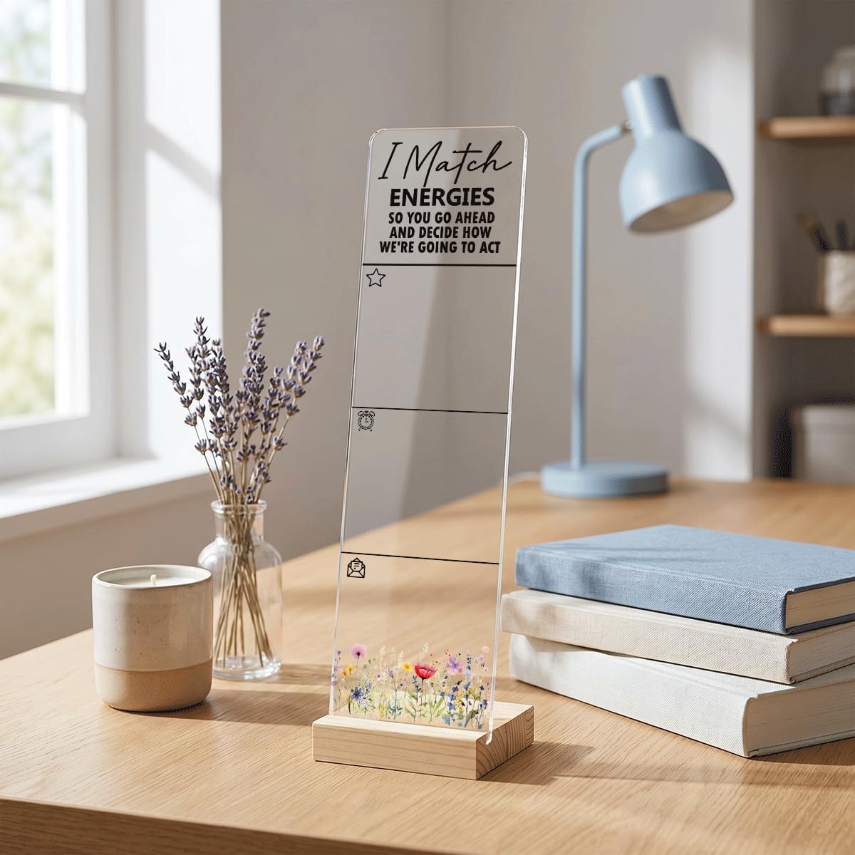 Note to Self Motivational Decor Sticky Note Holder, Mental Health Monitor Memo Board Decorations for School Counseling Office Therapy Desktop Art Decoration School Counselor, Therapist Office Gifts