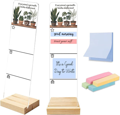 Note to Self Motivational Decor Sticky Note Holder, Mental Health Monitor Memo Board Decorations for School Counseling Office Therapy Desktop Art Decoration School Counselor, Therapist Office Gifts