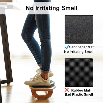 Under Desk Footrest, Wooden Rocking Foot Rest, 350lbs, Non-Slip