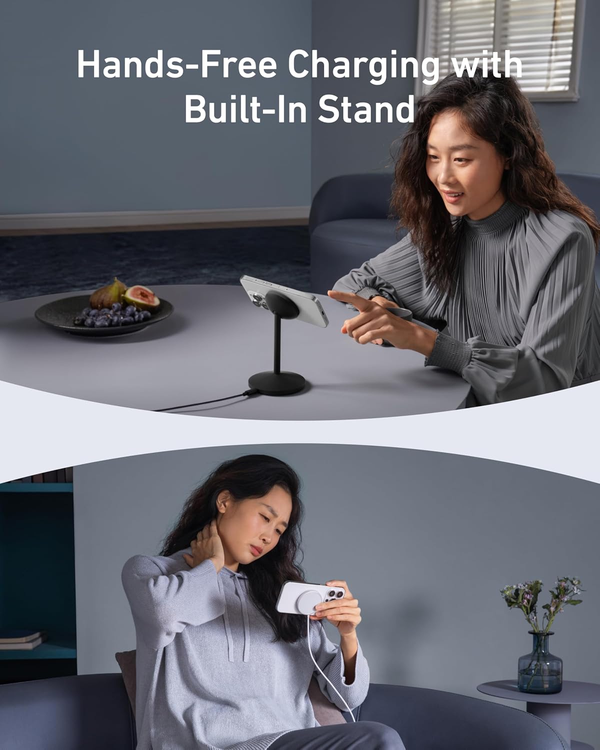 MagSafe Charger, MagGo Qi2 15W 360-Degree Wireless Charger Stand