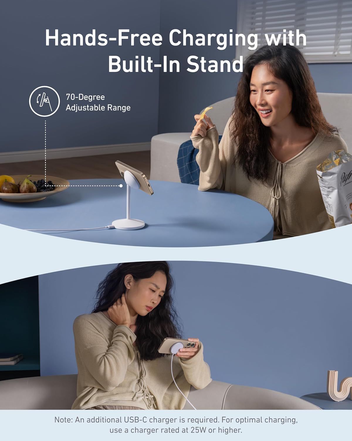 MagSafe Charger, MagGo Qi2 15W 360-Degree Wireless Charger Stand