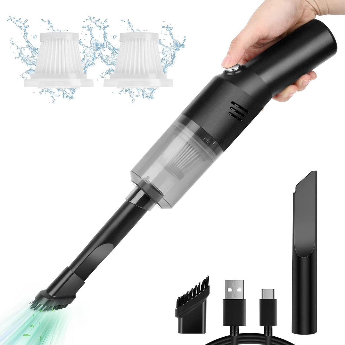V06 Cordless Handheld Vacuum, 400g Mini Vacuum Portable for Car & Home