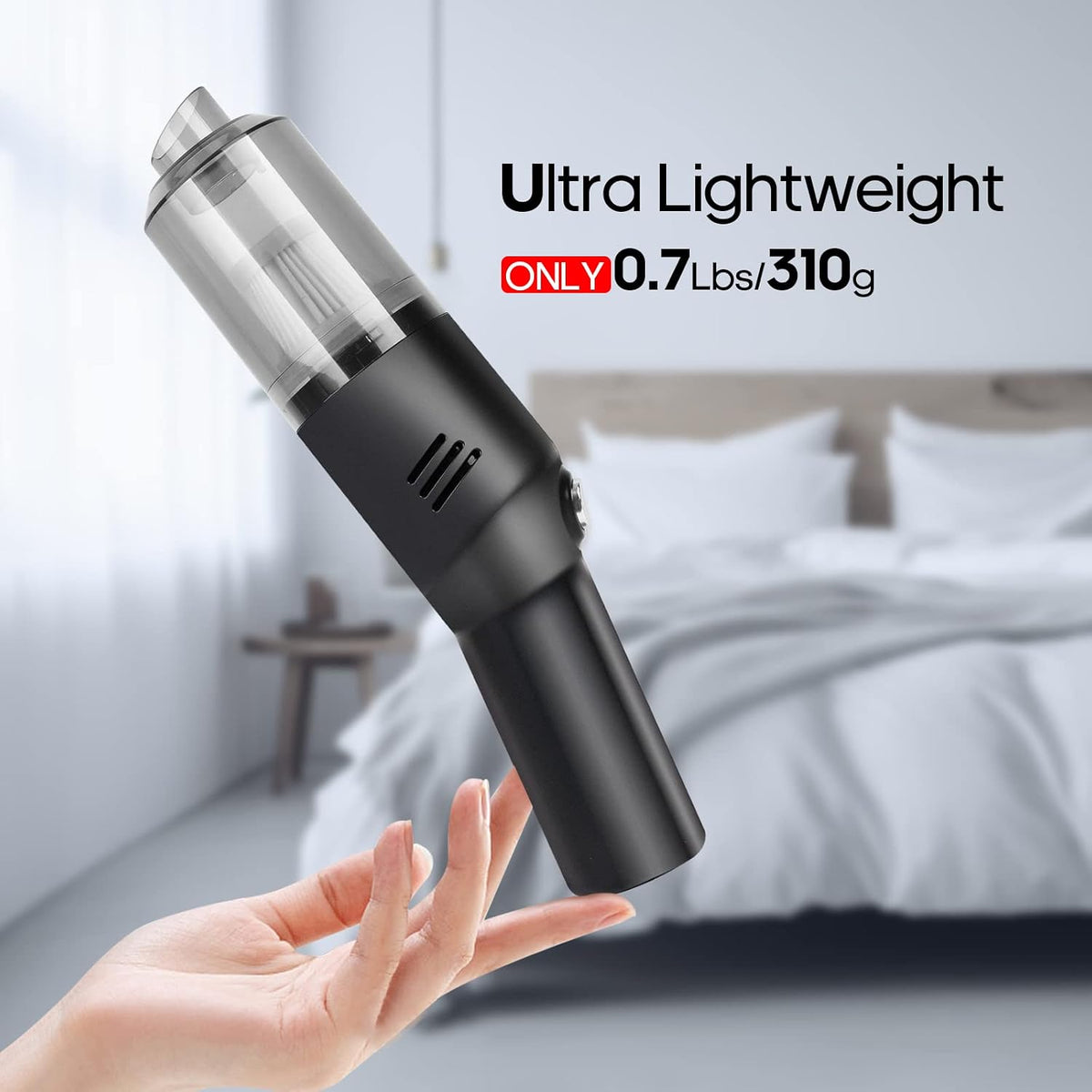 V06 Cordless Handheld Vacuum, 400g Mini Vacuum Portable for Car & Home
