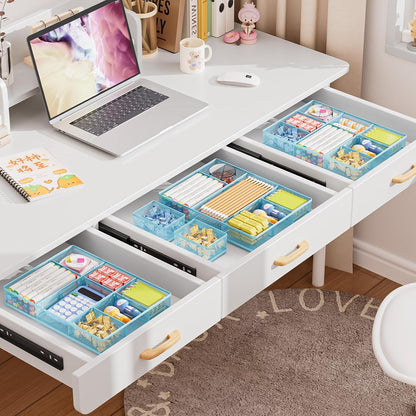 3 Packs Desk Drawer Organizers, Metal Mesh Dividers Desk Drawer Organizer Tray with 9 Adjustable Compartments, Pen Organizer for Drawer Tray Box Accessories for Desktop,Kitchen, Makeup