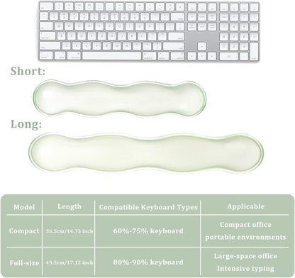 17.12inch Longer Green Gel Wrist Rest Set for Full-Sized Computer Keyboard