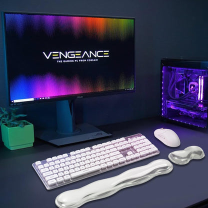 17.12inch Longer Green Gel Wrist Rest Set for Full-Sized Computer Keyboard