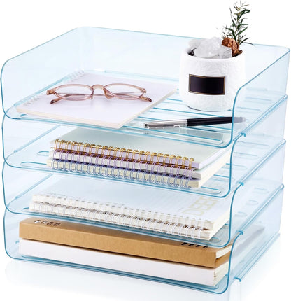 Harloon 4 Tier Paper Organizer Letter Tray Acrylic Desk File Organizer