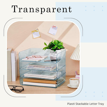 Harloon 4 Tier Paper Organizer Letter Tray Acrylic Desk File Organizer