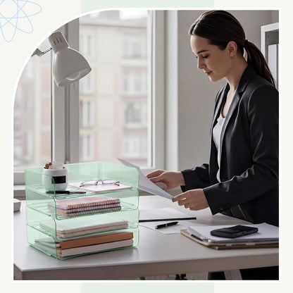 Harloon 4 Tier Paper Organizer Letter Tray Acrylic Desk File Organizer