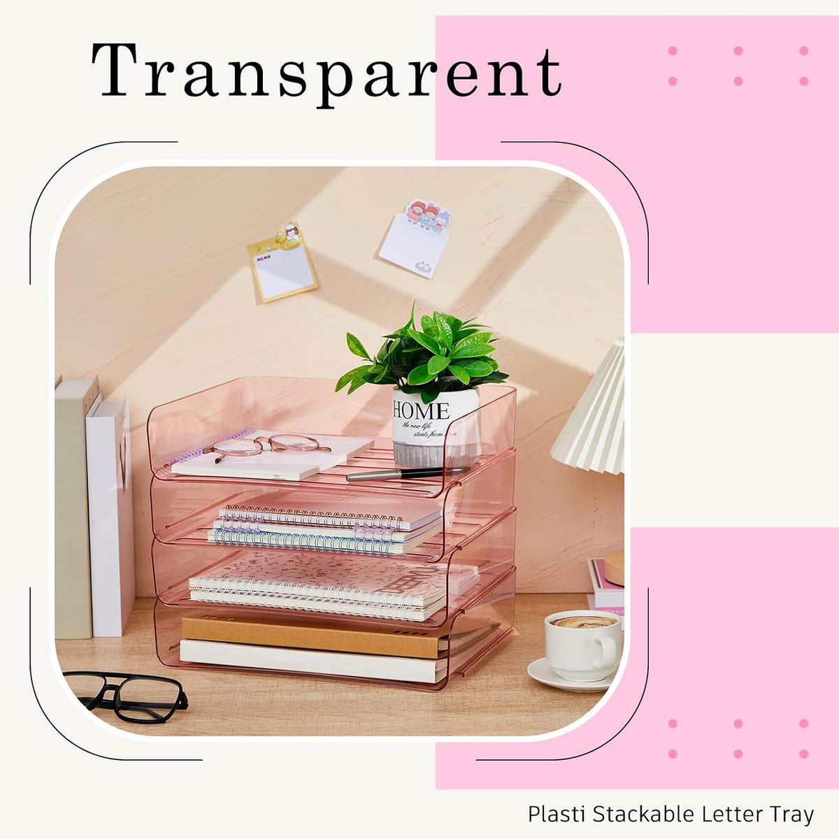 Harloon 4 Tier Paper Organizer Letter Tray Acrylic Desk File Organizer
