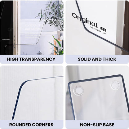 Clear Vertical Magazine File Holder, Plastic Desk Organizer Binder, 4PC