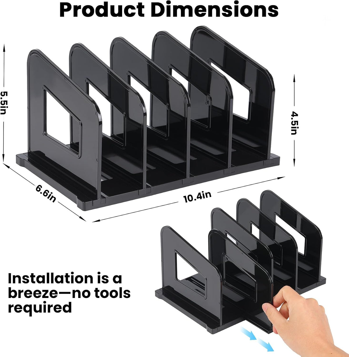 Clear Vertical Magazine File Holder, Plastic Desk Organizer Binder, 4PC