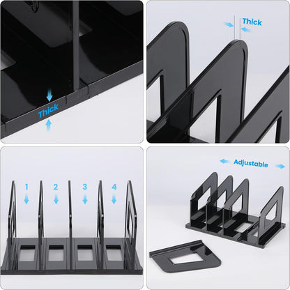 Clear Vertical Magazine File Holder, Plastic Desk Organizer Binder, 4PC
