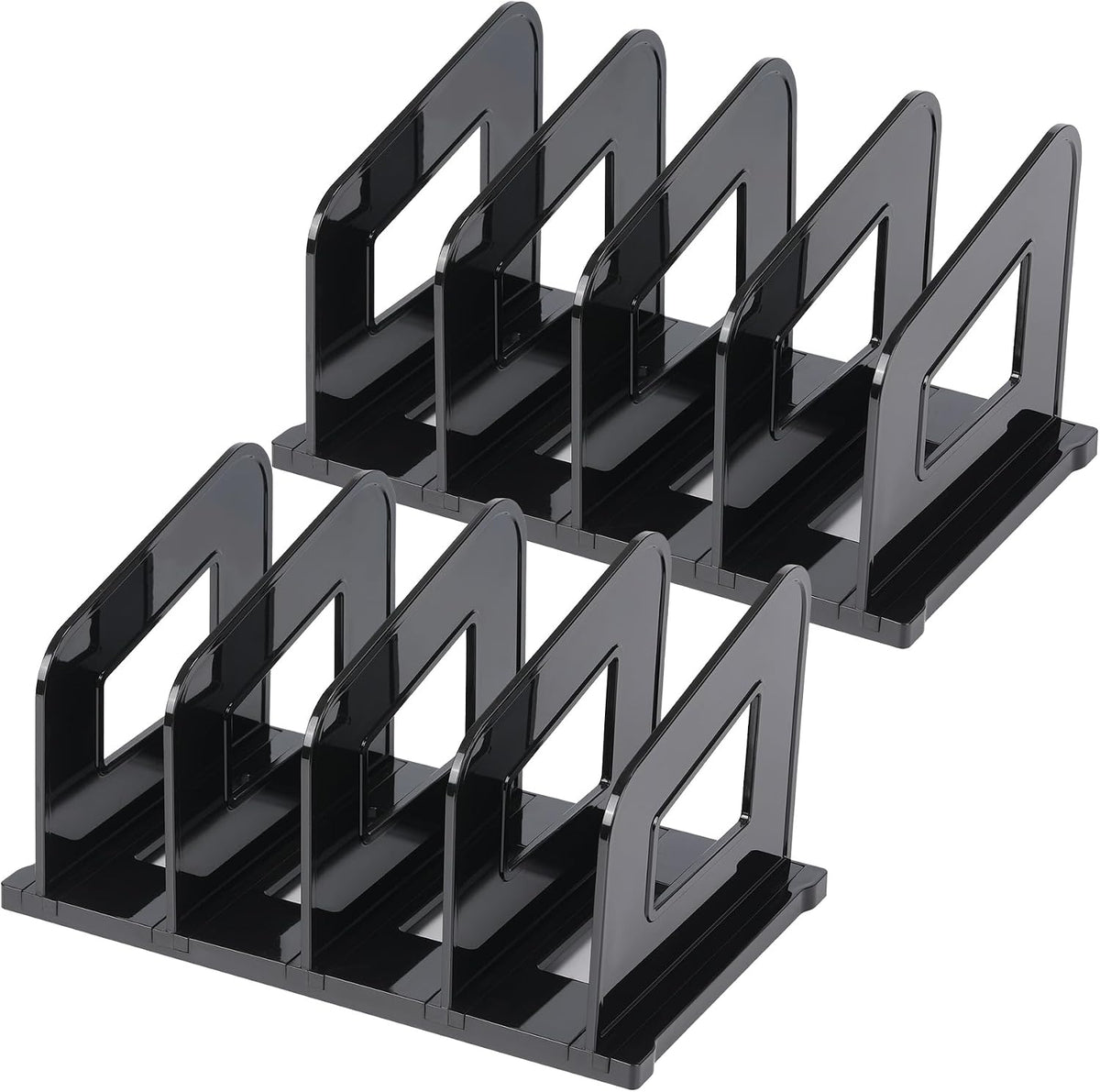 Clear Vertical Magazine File Holder, Plastic Desk Organizer Binder, 4PC
