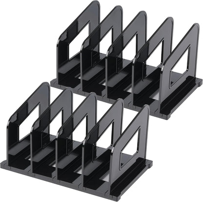 Clear Vertical Magazine File Holder, Plastic Desk Organizer Binder, 4PC