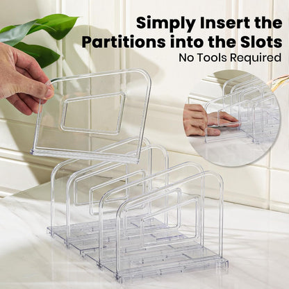 Clear Vertical Magazine File Holder, Plastic Desk Organizer Binder, 4PC