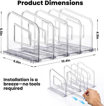 Clear Vertical Magazine File Holder, Plastic Desk Organizer Binder, 4PC