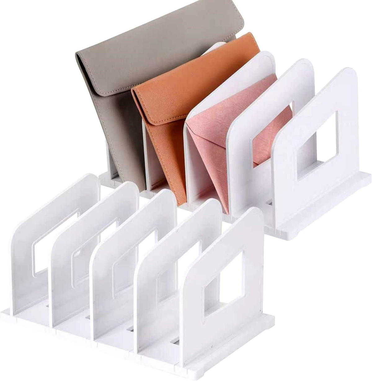 Clear Vertical Magazine File Holder, Plastic Desk Organizer Binder, 4PC