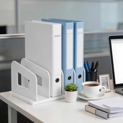 Clear Vertical Magazine File Holder, Plastic Desk Organizer Binder, 4PC