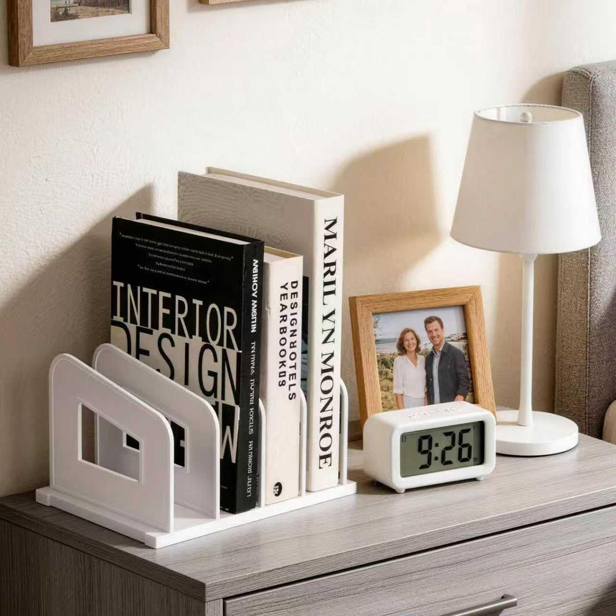 Clear Vertical Magazine File Holder, Plastic Desk Organizer Binder, 4PC