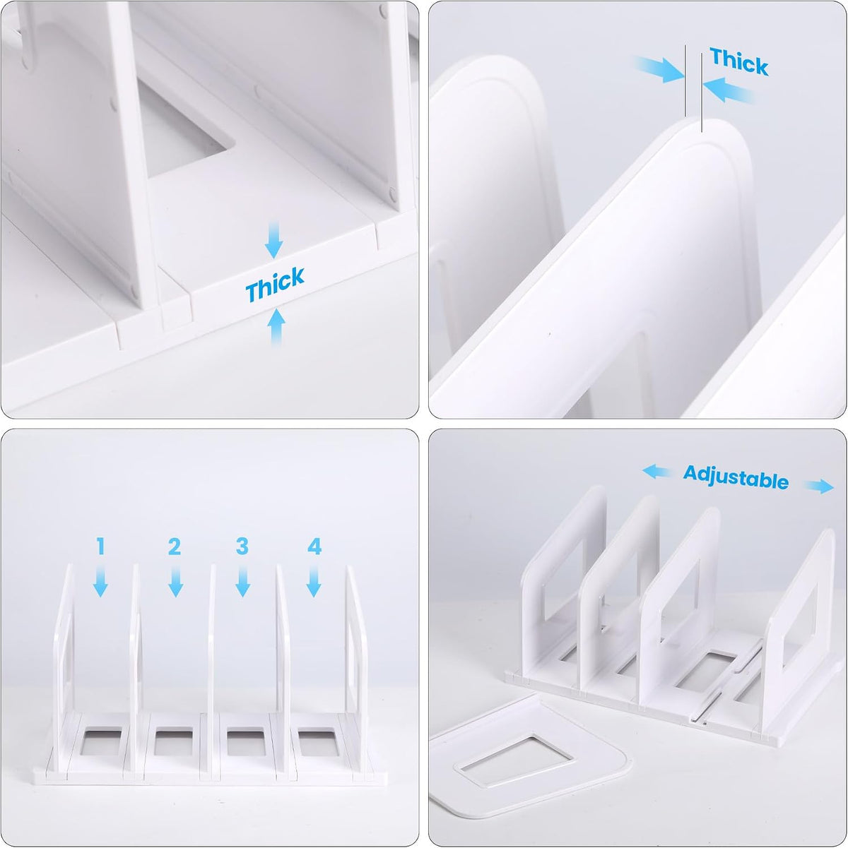 Clear Vertical Magazine File Holder, Plastic Desk Organizer Binder, 4PC