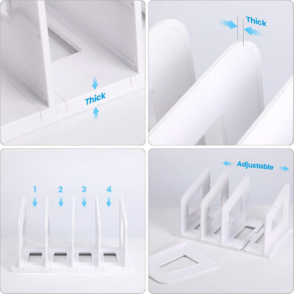 Clear Vertical Magazine File Holder, Plastic Desk Organizer Binder, 4PC