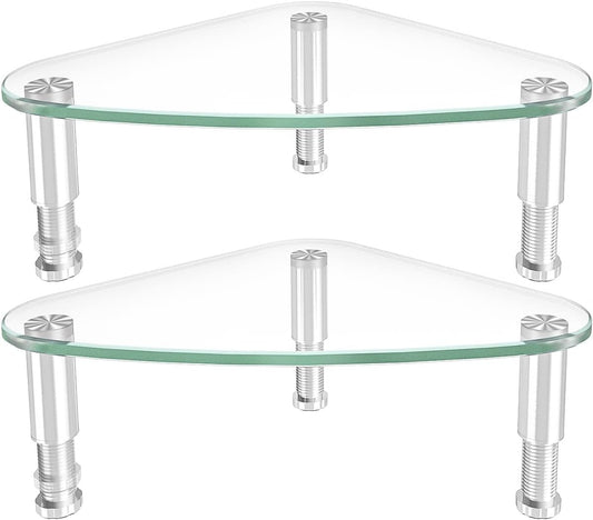 2 Pack Computer Monitor Riser | Triangle Desktop Universal Corner Stand for Computer Monitor & Laptop HD01T-203