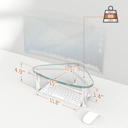 2 Pack Computer Monitor Riser | Triangle Desktop Universal Corner Stand for Computer Monitor & Laptop HD01T-203