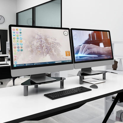2 Pack Computer Monitor Riser | Triangle Desktop Universal Corner Stand for Computer Monitor & Laptop HD01T-203