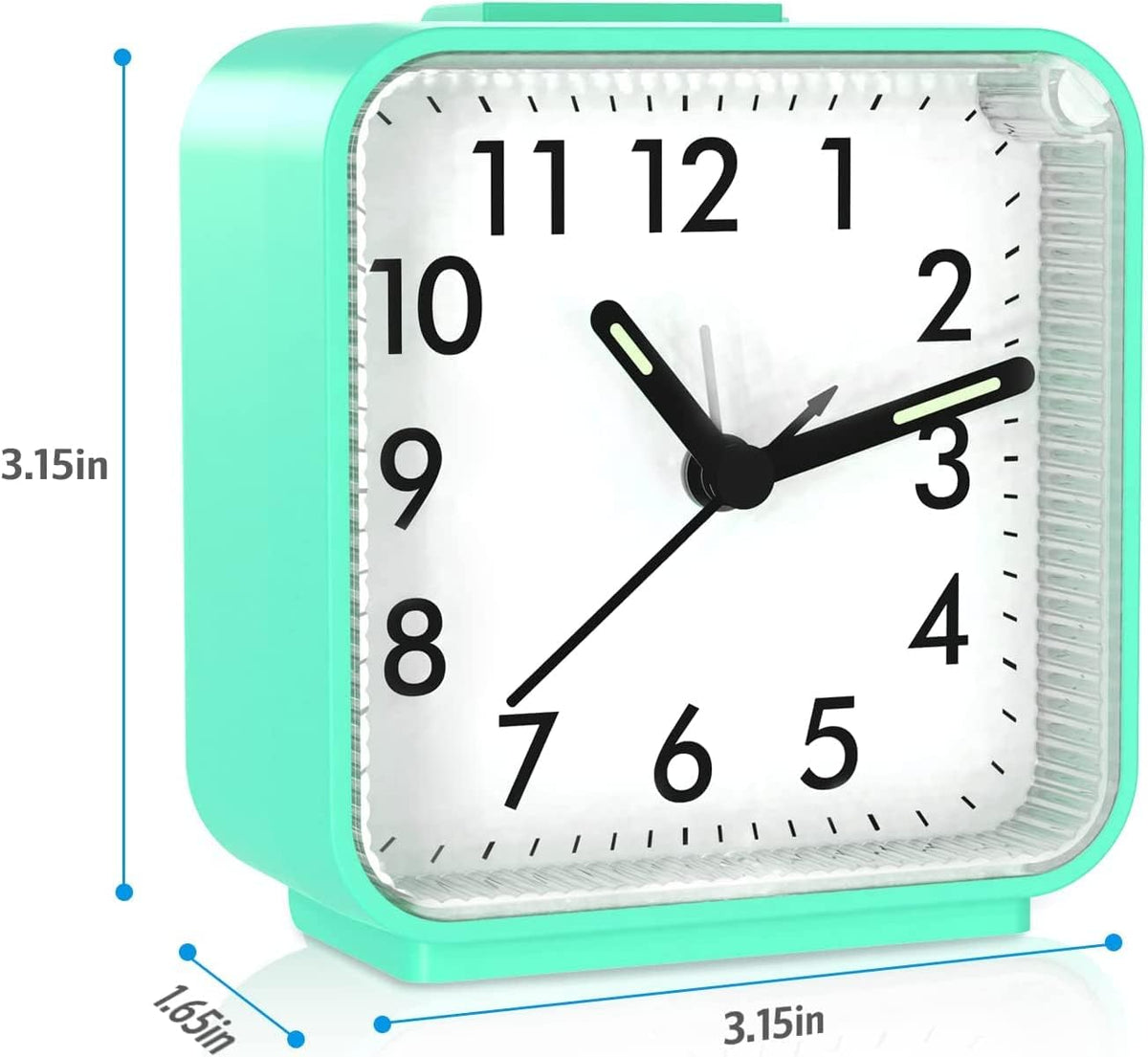 Analog Alarm Clock, Silent Non Ticking Small Clock, Travel Alarm Clock with Snooze & Light, Ascending Beep Sounds, Battery Operated Loud Alarm Clock for Bedroom, Bedside, Desk (Black)