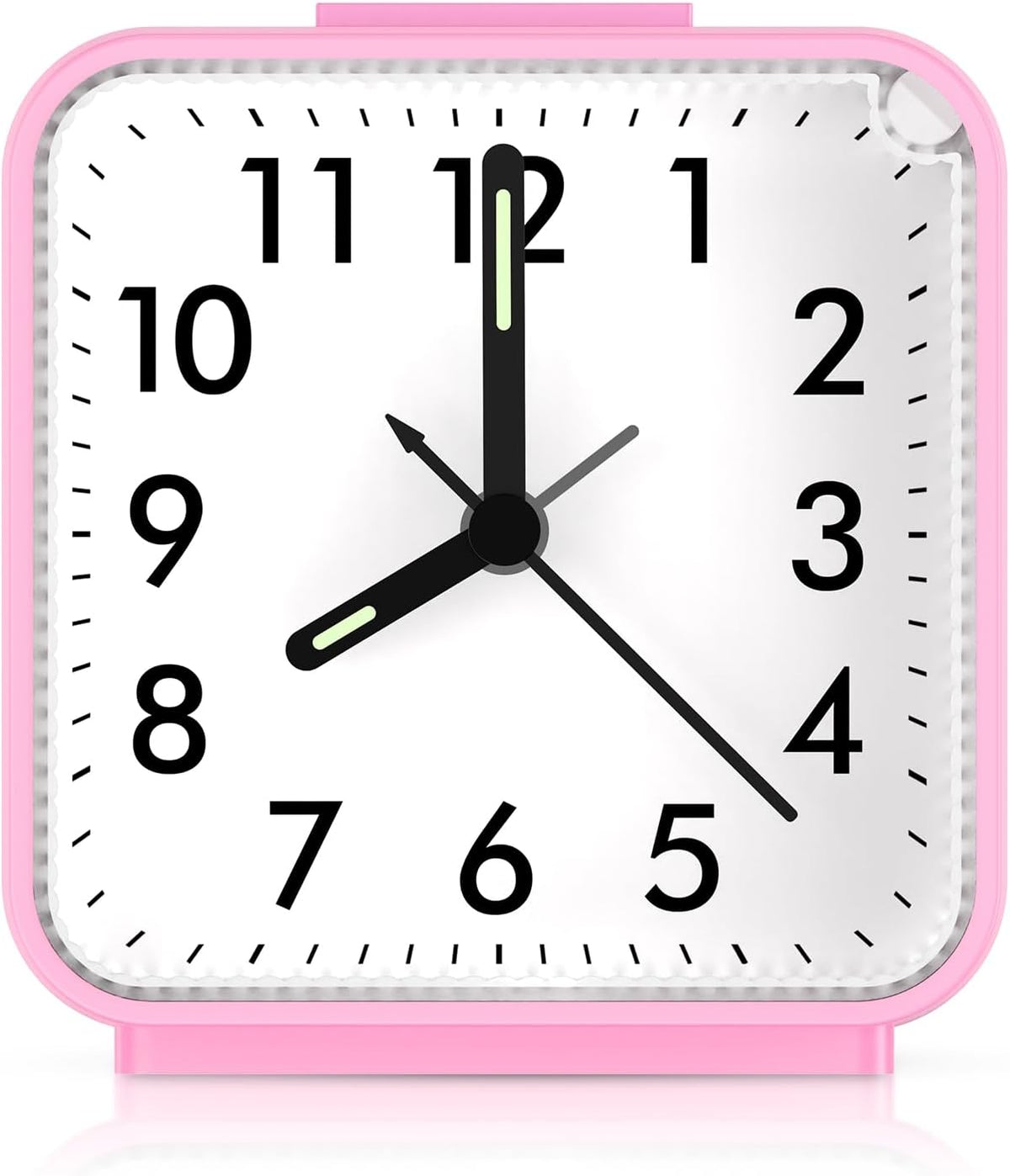 Analog Alarm Clock, Silent Non Ticking Small Clock, Travel Alarm Clock with Snooze & Light, Ascending Beep Sounds, Battery Operated Loud Alarm Clock for Bedroom, Bedside, Desk (Black)