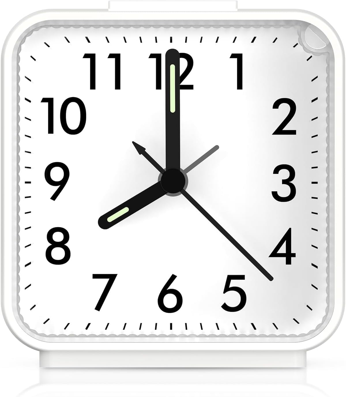 Analog Alarm Clock, Silent Non Ticking Small Clock, Travel Alarm Clock with Snooze & Light, Ascending Beep Sounds, Battery Operated Loud Alarm Clock for Bedroom, Bedside, Desk (Black)