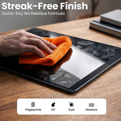 Screen Cleaner Spray - TV Screen Cleaner Spray and Microfiber Cloth kit, Computer Screen Cleaner & Car Screen Cleaner for TV, Monitor, Laptop, MacBook, iPad, iPhone and Electronic Devices - 2 Pack